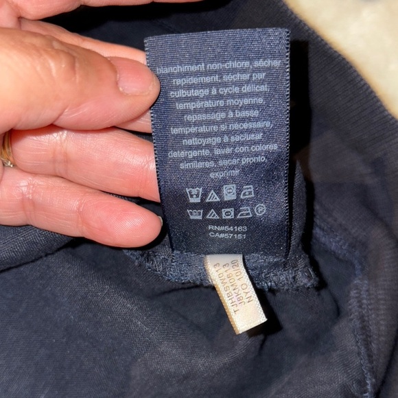 Gently Loved 100% Linen Tommy Hilfiger Navy Long Sleeve Blouson Beautiful - Picture 8 of 12